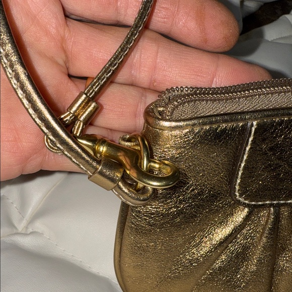 Coach Metallic Gold Wristlet - Picture 4 of 7